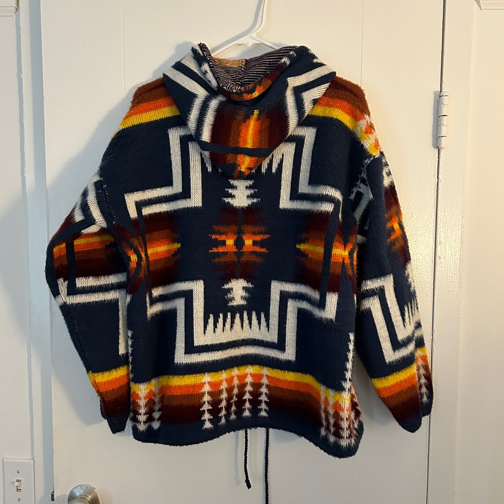 Vintage Tejidos Ruminahui Aztec Colorful Zip Up Jacket Ecuador Unique Sweater - Picture 5 of 7